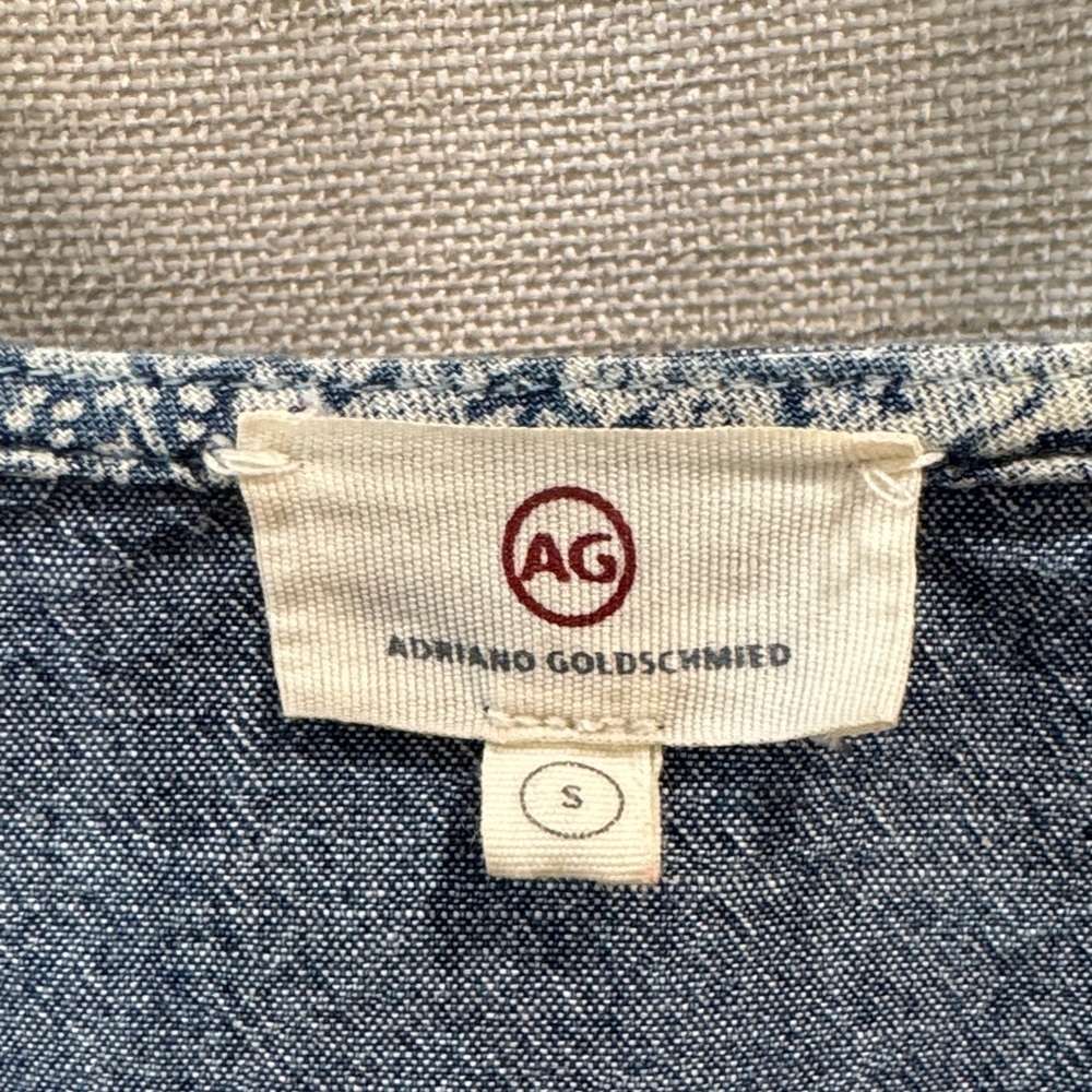 AG Adriano Goldschmied 100% Cotton Ombre Blue Denim Blouse Size Small - Picture 2 of 10